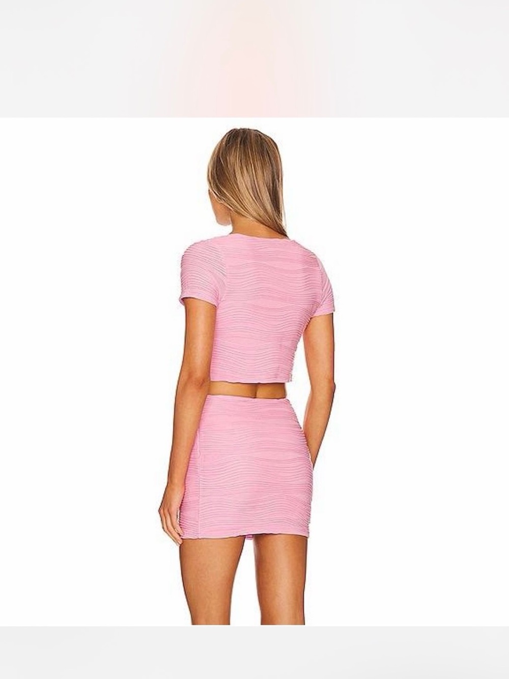 superdown Pink Ribbed Two-Piece Set - Picture 3 of 4